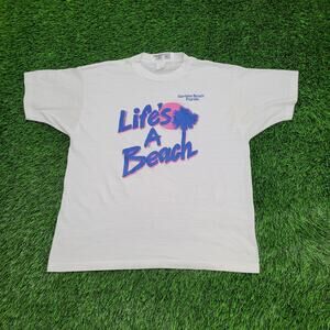 Vintage 80s Lifes-A-Beach Shirt Womens Large 20x25 Florida